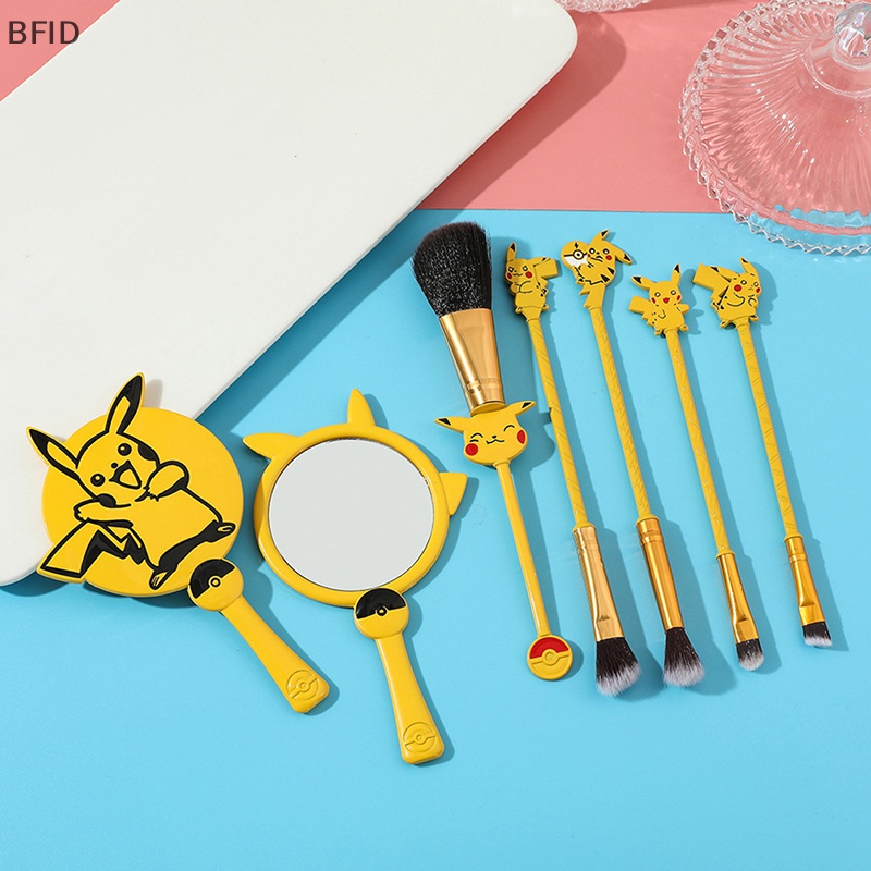 [BFID] 1set Pikachu Makeup Brushes Set Kosmetik Foundation Blush Alat Make Up Kecantikan [ID]