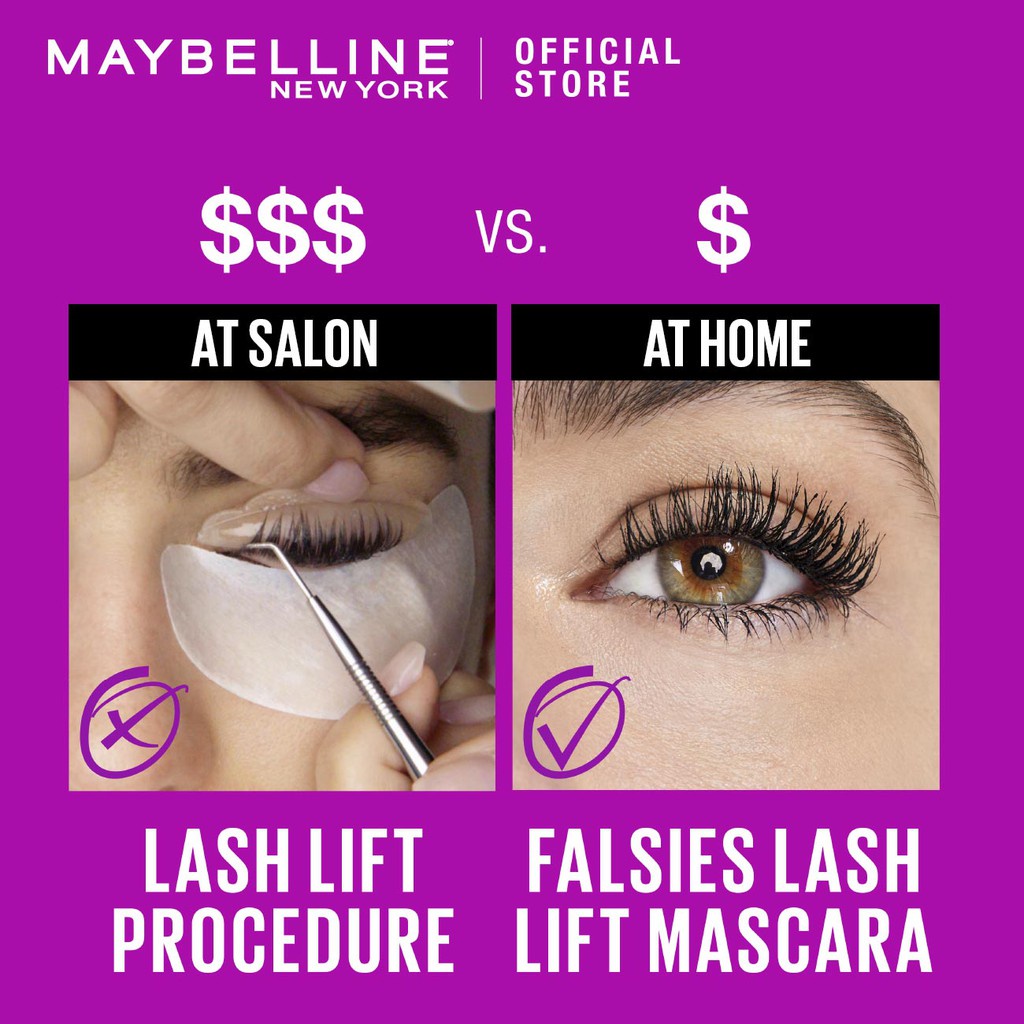 Maybelline The Falsies Lash Lift Mascara Make Up - 8.6ml Waterproof Mascara Panjang Terangkat Tahan 16 Jam
