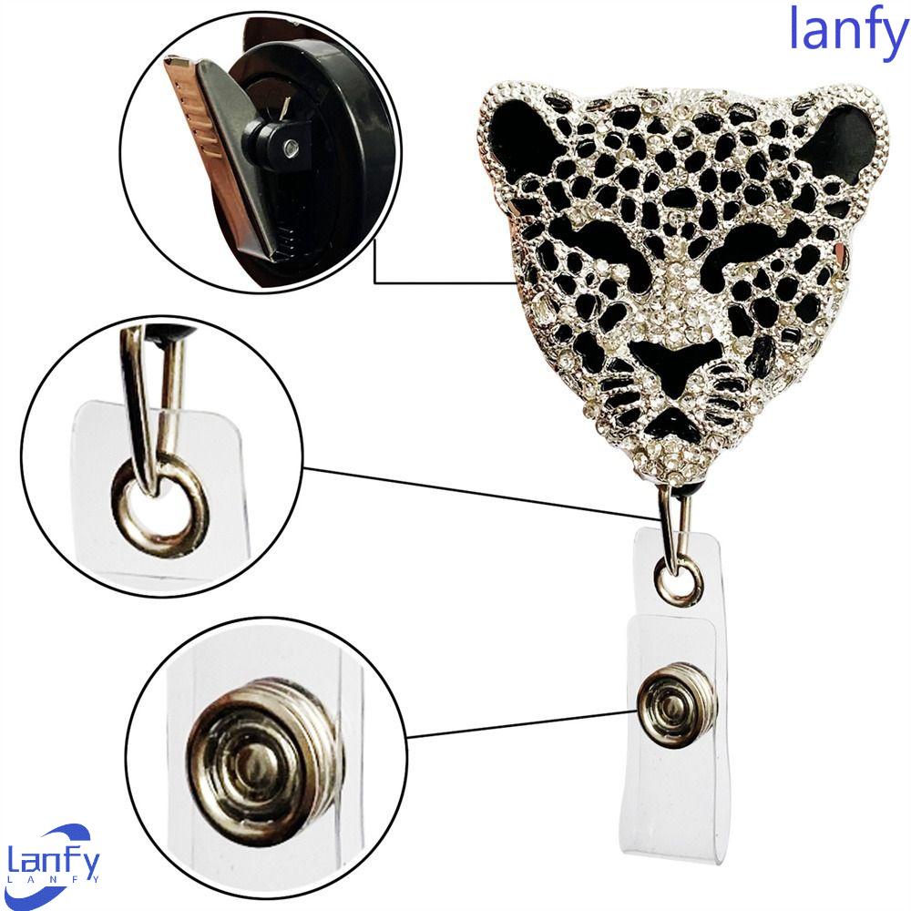 Lanfy Retractable Badge Reel Alat Kantor Kartu Kerja Kartu Dada Butterfly Perawat Staff360° Klip Holder Lencana Dapat Diputar
