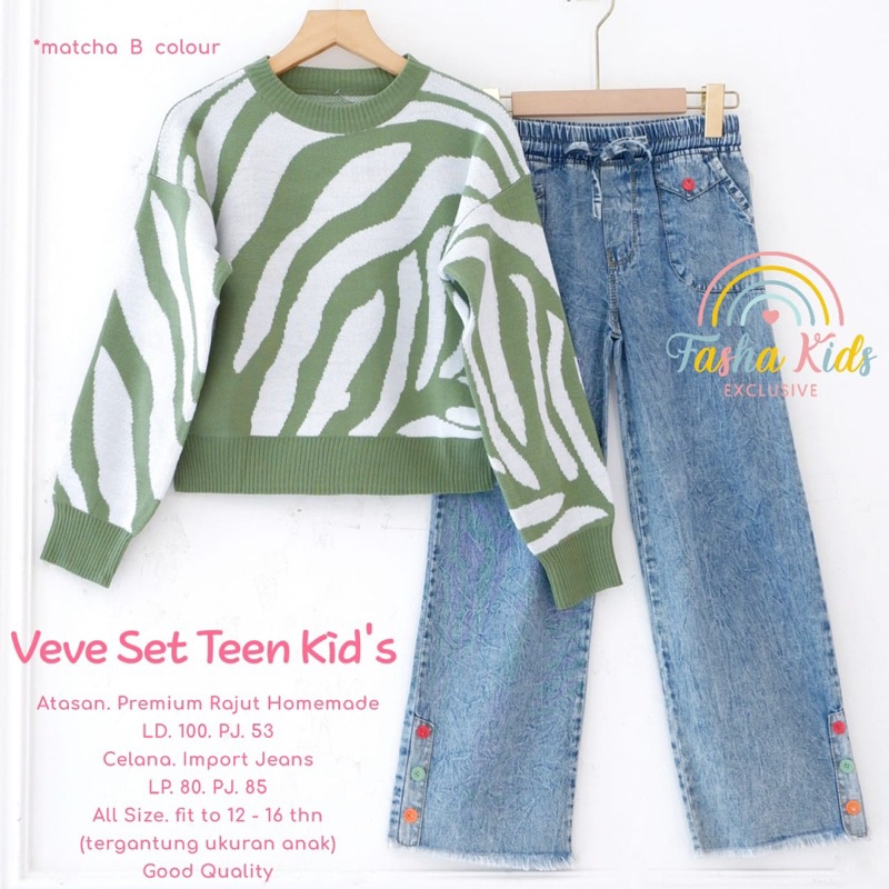 VEVE SET TEEN KIDS (12-16th) ORI FASHA KIDS | Setelan Anak Perempuan