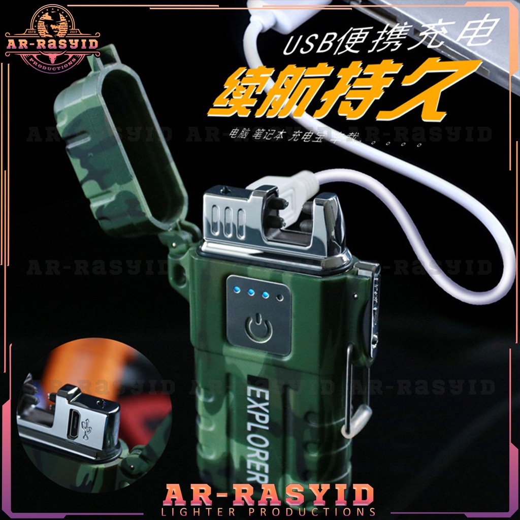 TERBARU! Korek Api Elektrik Waterproof Double Arc Plasma Jinlun Lighter JL-317