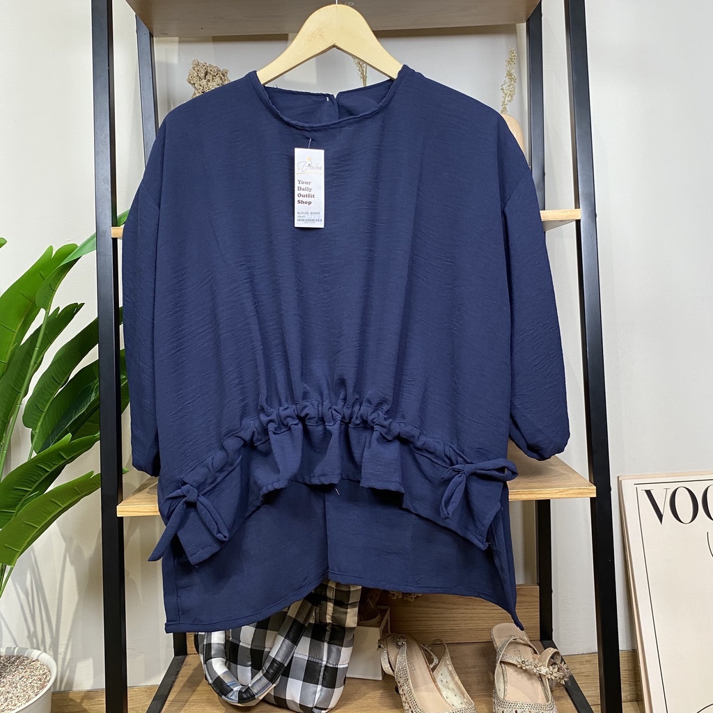 BEFAST - ZEC OOTD WANITA BLOUSE LENA / Jennie Blouse CRINCLE JUMBO / Atasan Wanita Lengan Panjang / Fashion Wanita Remaja Casual / Blouse Wanita Model Terbaru / Outfit Daily Wanita Kerja Terlaris / Pakaian Kekinian Remaja ABG / Blouse Polos Formal