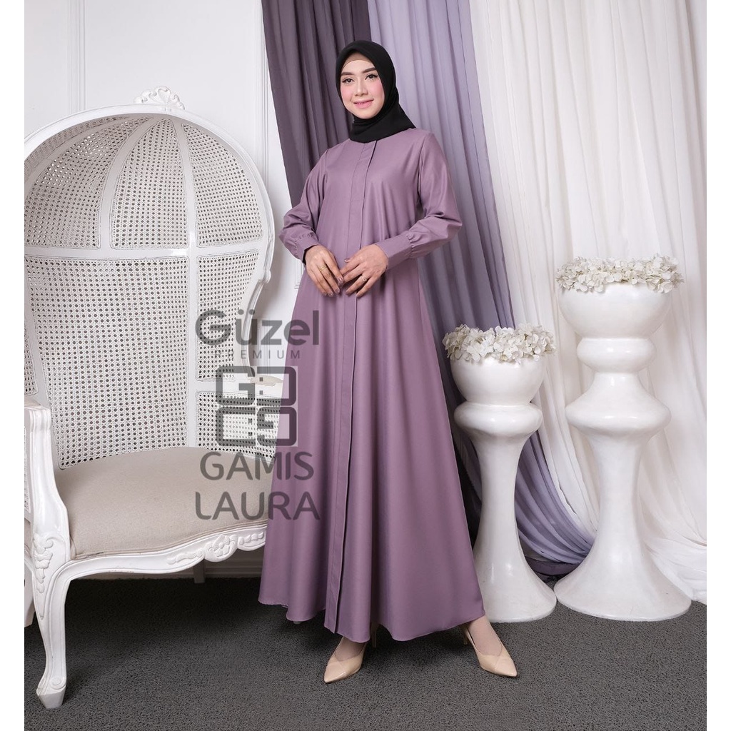 gamis Laura polos bahan katun toyobo ORI guzel
