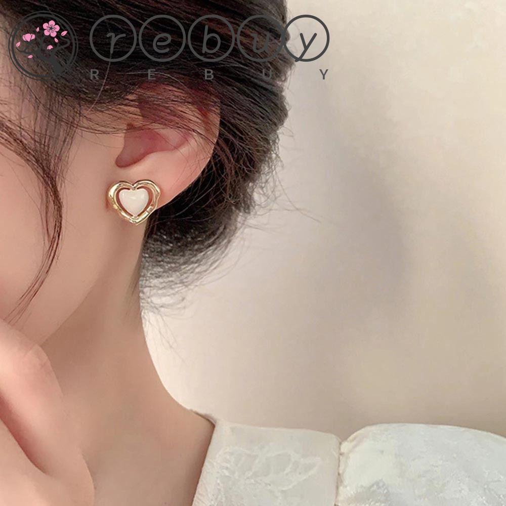 Rebuy Anting Gaya Korea Temperamen Unik Berongga Keluar Paduan Warna Permen Wanita Fashion Perhiasan