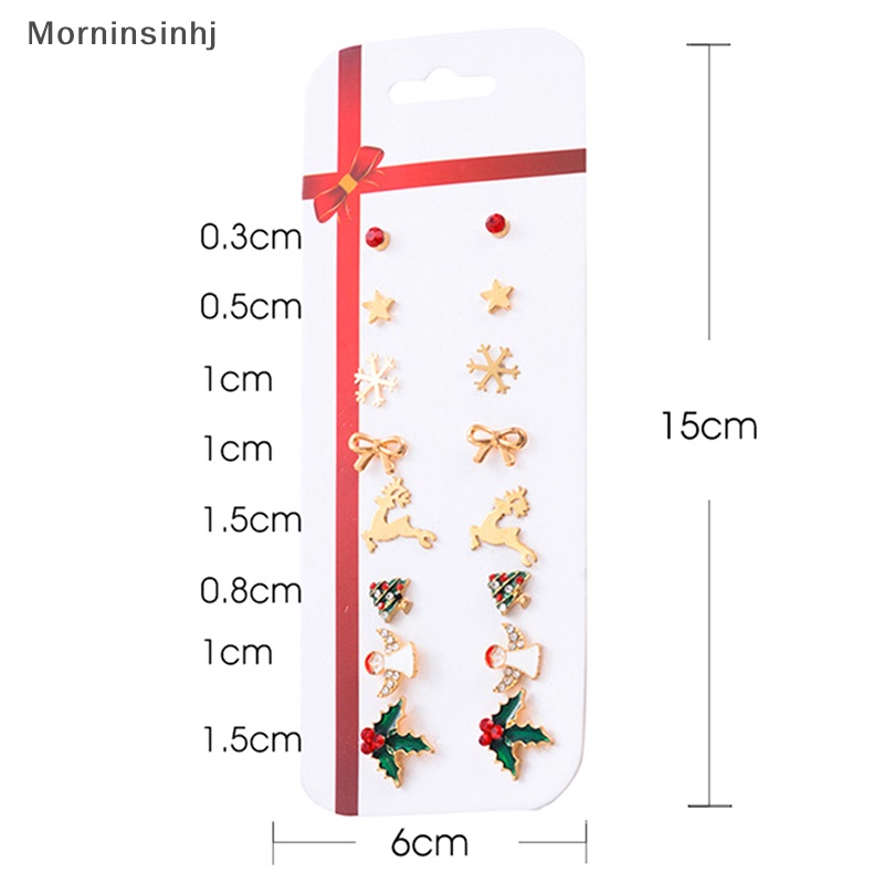 Mornin 8 Pcs/Set Kepribadian Natal Anting Perhiasan Aksesoris Set Xmas Liburan Pohon Elk Snowman Santa Anting Lucu Natal Pesta Perhiasan Hadiah Untuk Wanita Gadis Anak id