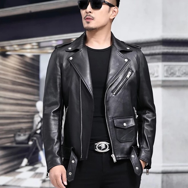 jaket kulit pria asli jaket kulit domba garut jaket kulit motor ramones pria/jaket kulit domba Garut