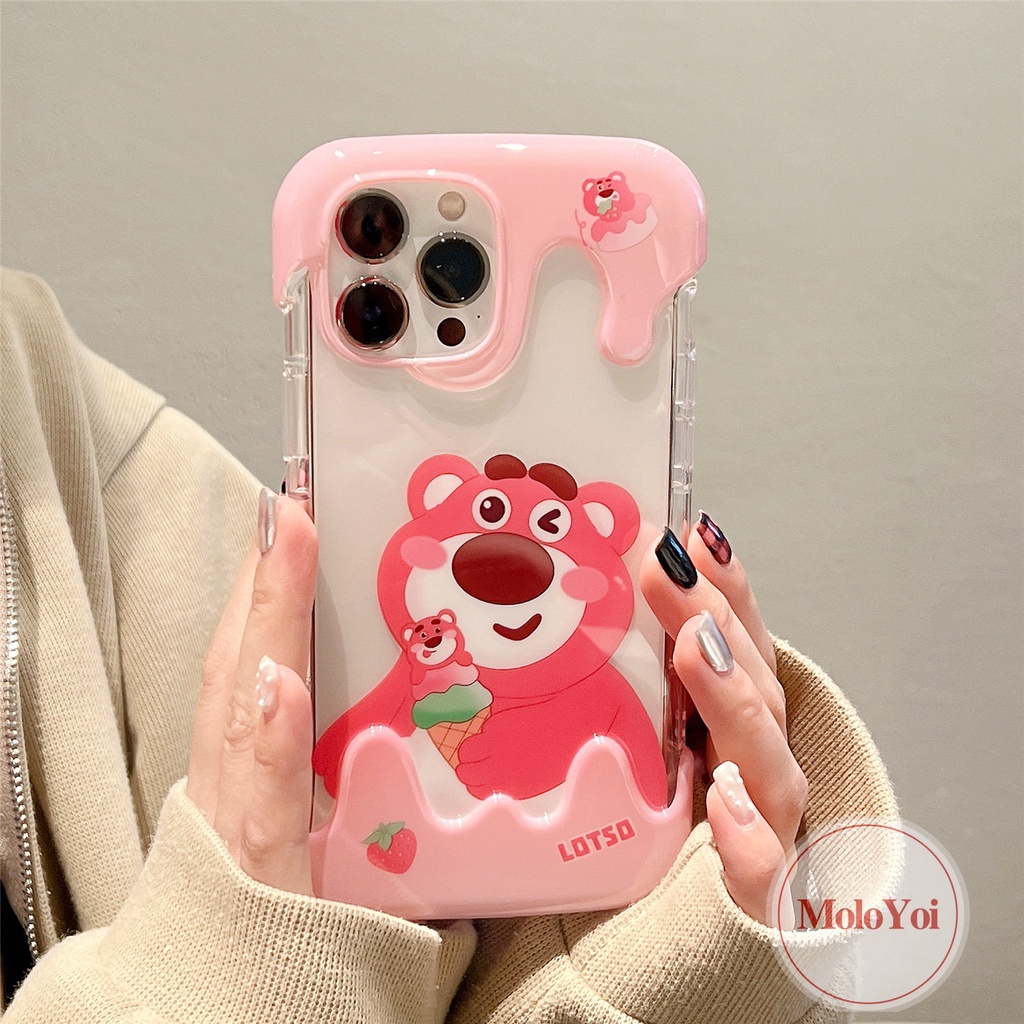 IPHONE Permen 3D Ice Cream Case Kompatibel Untuk Iphone11 7Plus XR 14 13 12 Pro Max X 7 8 Plus XS Max Indah Kartun Beruang Lucu Kelinci Lembut Tpu Cover