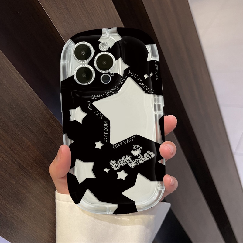 IPHONE Casing Ponsel Lembut Transparan Bintang Kompatibel Untuk Iphone14 13 12 11 Pro Max XS X Xr8 +7Plus Silikon Shockproof Casing Cover Cell Precticer