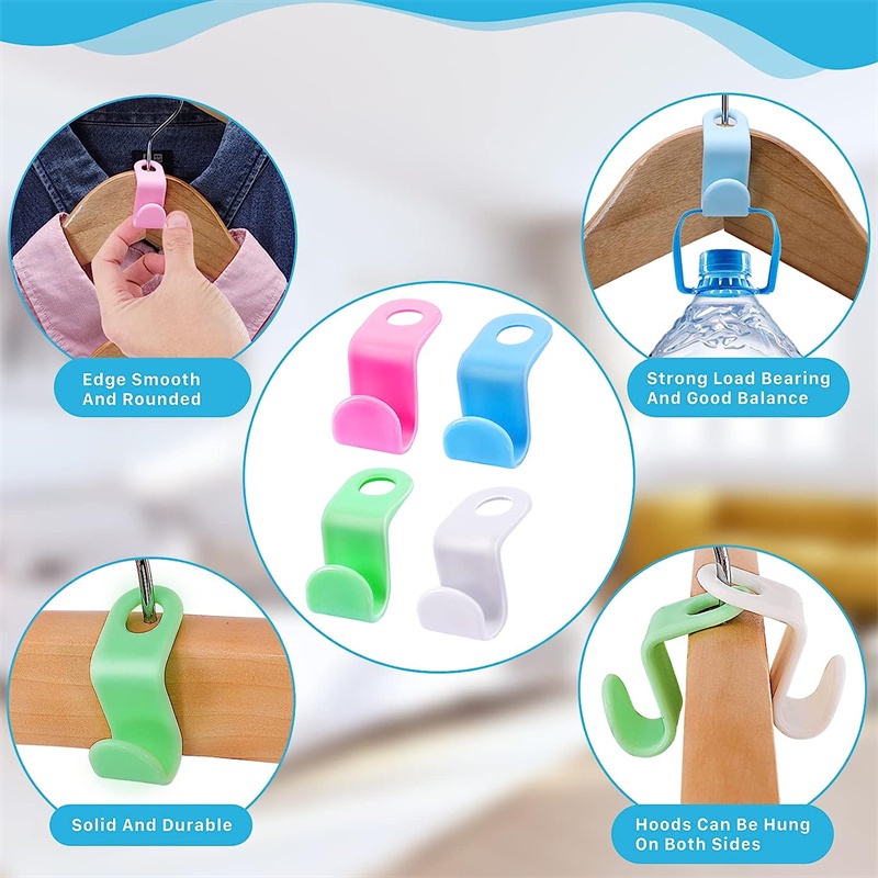 5pc pengait konektor gantungan othes / hook gantungan hemat tempat / kait pemanjang gantungan Cascading Heavy Duty / gantungan plastik Extenders hook sambungan untuk organizer lemari lemari