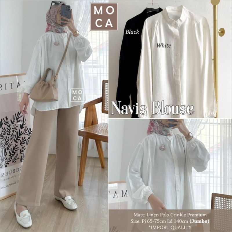 [Nafi Shop] Navis Blouse ORI MOCA Atasan Wanita Jumbo Terbaru