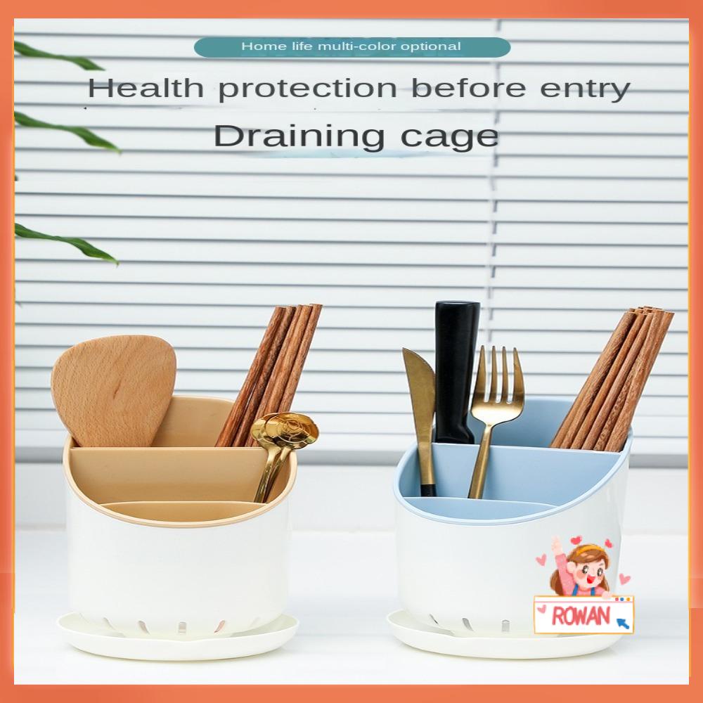 R-FLOWER Tempat Sumpit Sendok Garpu Meja Rak Pengering Drainer Cookware Storage Organizer