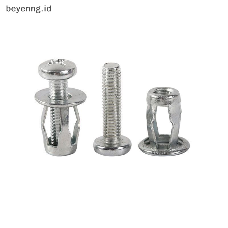 Beyen 10pcs M5/M6 Jack Nuts Sekrup Metal Mobil Petal Nuts Screw Untuk Kulit Besi Dinding Hollow ID