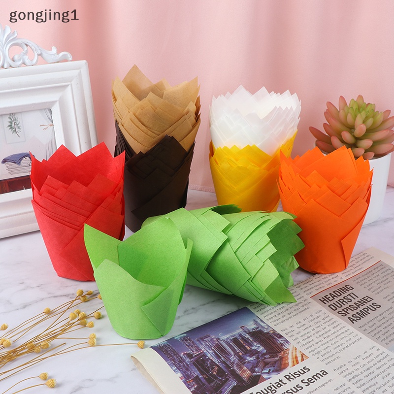 Ggg 50Pcs Cupcake Wrapper Liners Muffin Tulip Case Kue Kertas Baking Cup Decor ID