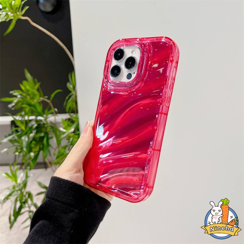 Casing iPhone Pleats Warna Permen Premium Simple Kompatibel Untuk Iphone14 13 12 11 Pro Max X Xr Xs Max 8 7 6 6s Plus SE 2020 Bening Tebal Lembut Tpu Shockproof Case Cover Pelindung