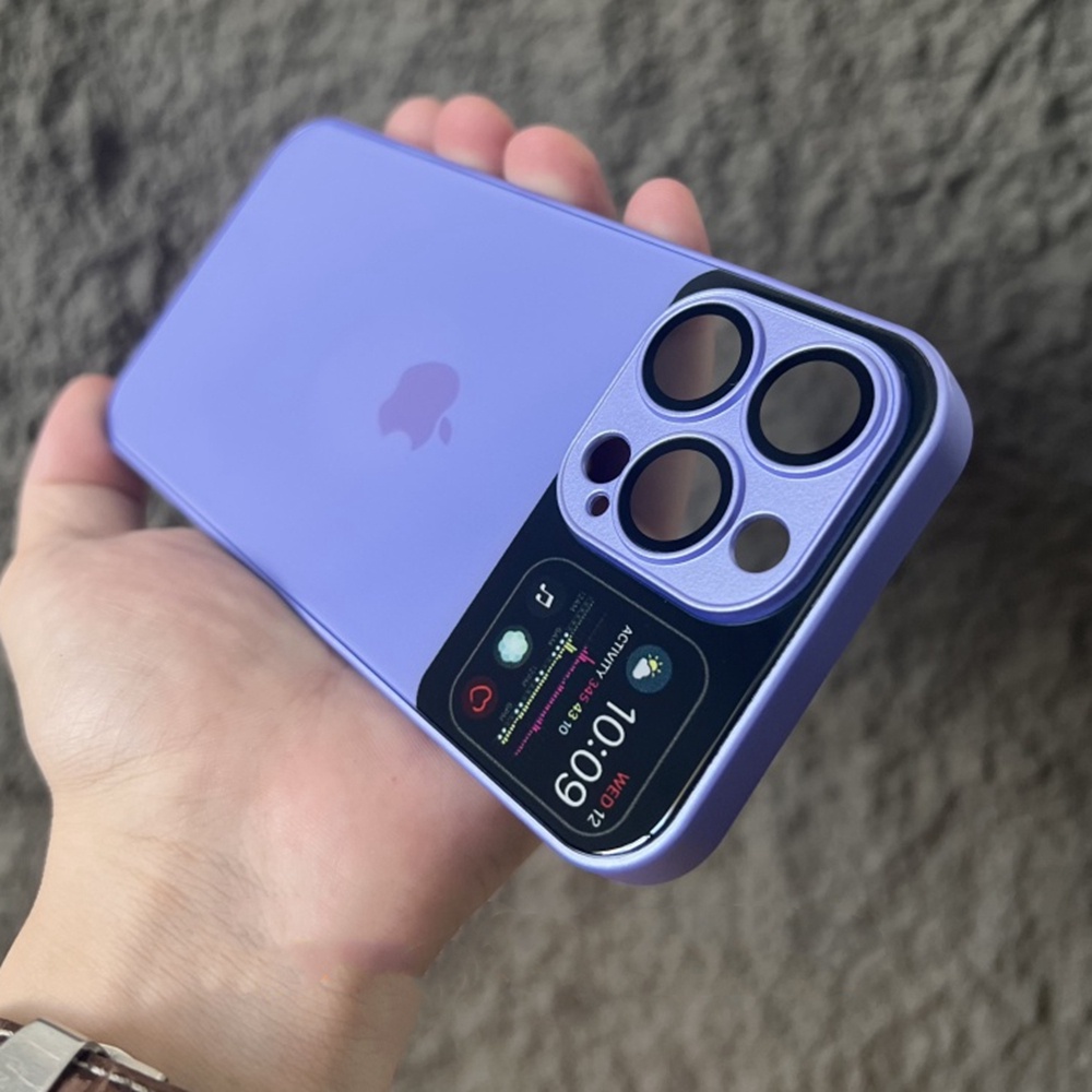 IPHONE Casing Ponsel Kaca Tempered Untuk Iphone11 12 13 14 Pro Max14 Plus Case Frame Silikon Cair Dengan Pelindung Kamera Casing Shockproof