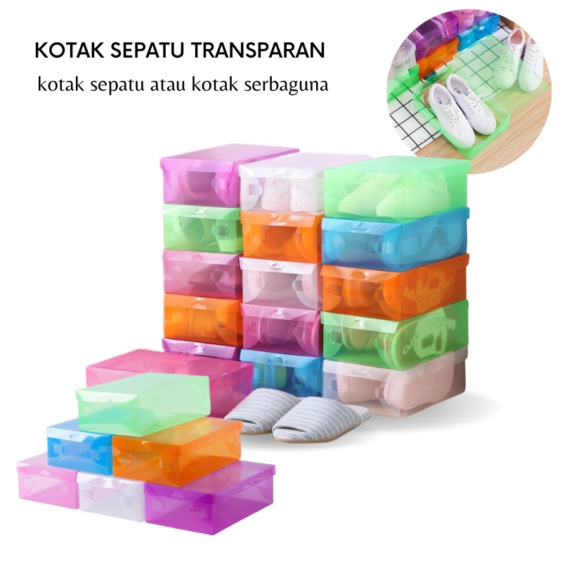 GOS - D312 - Kotak Sandal - Shoe Storage Box Rak Sepatu Plastik - Kotak Sepatu Bahan Plastik