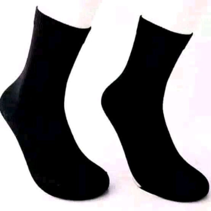 AZAHRA TERMURAH KAOS KAKI SEKOLAH SD SMP SMA HITAM POLOS SUDAH PACKING KEMASAN