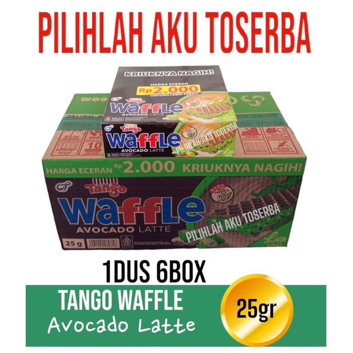 Tango WAFFLE AVOCADO Latte - ( HARGA PER DUS isi 6 box)