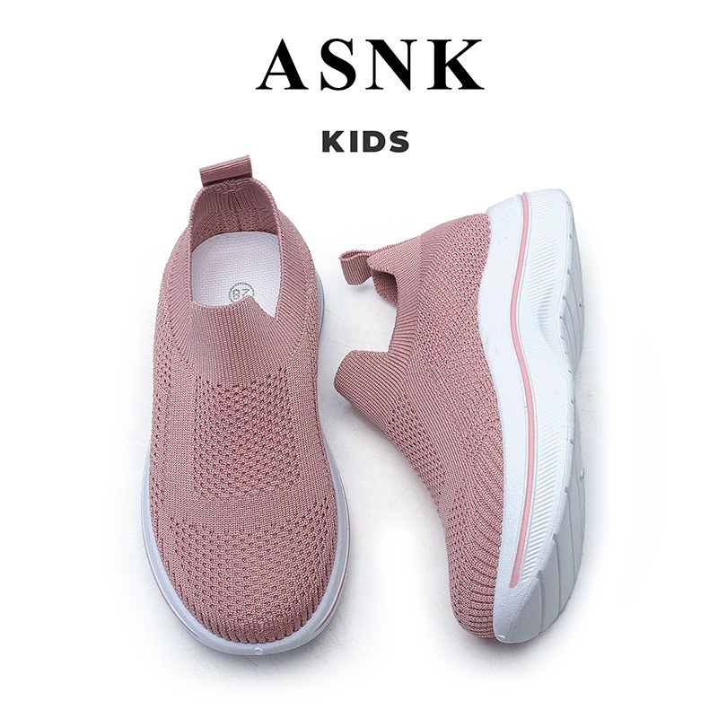 [GROSIR][COD] SEVEN_DAY SEPATU SLIP ON BAHAN RAJUT ANAK CEWEK COWOK USIA 2-8 THN WM2329 PINK