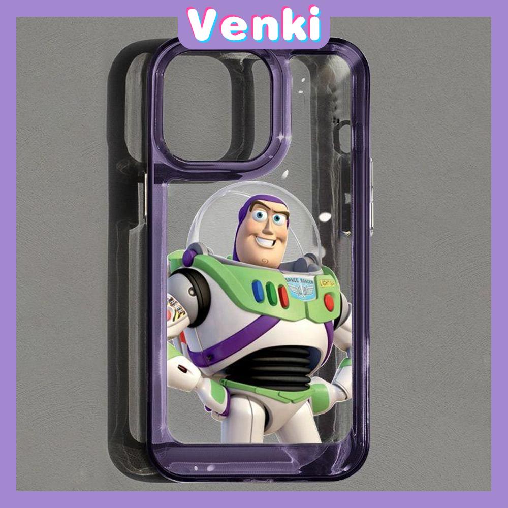 VENKI - Untuk iPhone 11 Case Clear Hard Space Phone Case Airbag Shockproof Protection Camera Karakter Kartun Klasik Lucu Kompatibel dengan iPhone 14 13 Pro Max iPhone 12 Pro Max XR