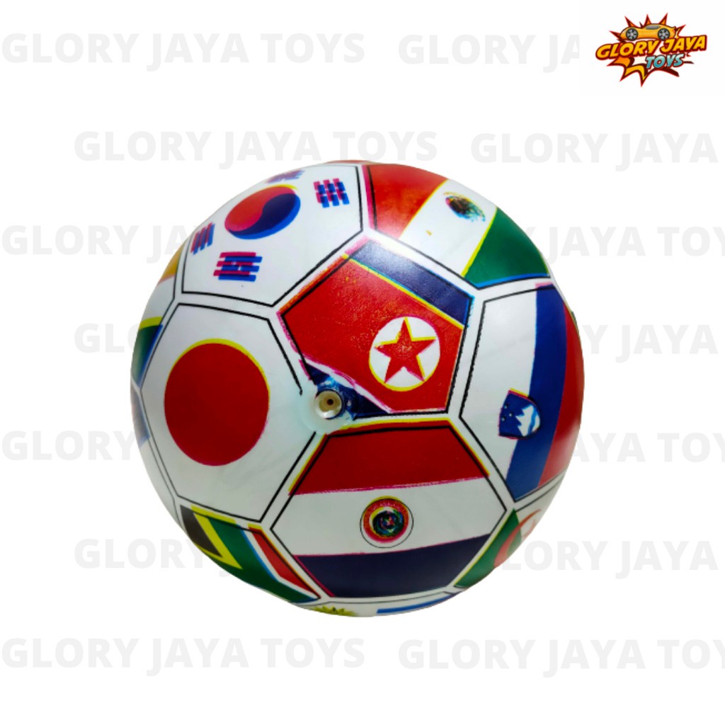 Mainan Anak Bola Karet Motif Bendera / Mainan Football