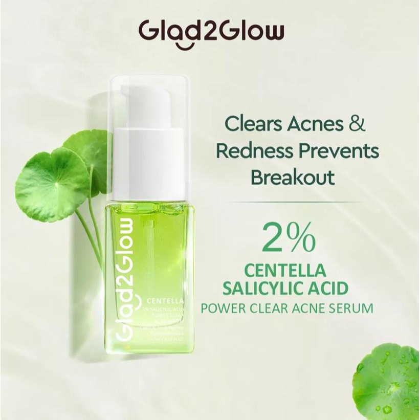 Glad2Glow Centella 2% Salicylic Acid Power Clear Acne Serum 17ml