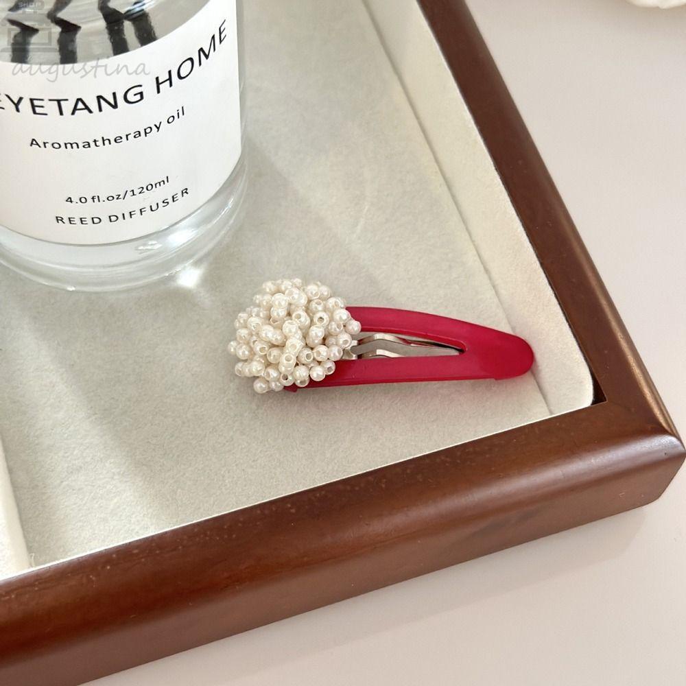 AUGUSTINA Gadis Y2k Klip Rambut Temperamen Manis Mutiara Imitasi Gadis Lucu Hadiah Hiasan Kepala Klip Samping Wanita Jepit