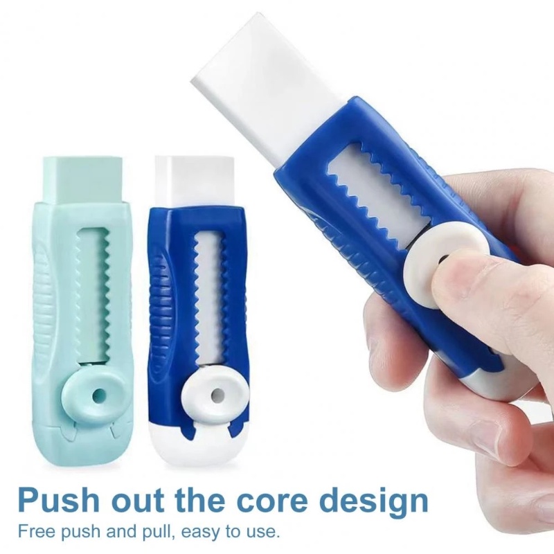 Useful Mini Portable Push And Pull The Eraser / Morandi Creative Retractable Chip pengganti Core Eraser untuk menggambar menulis Exams / perlengkapan alat tulis sekolah