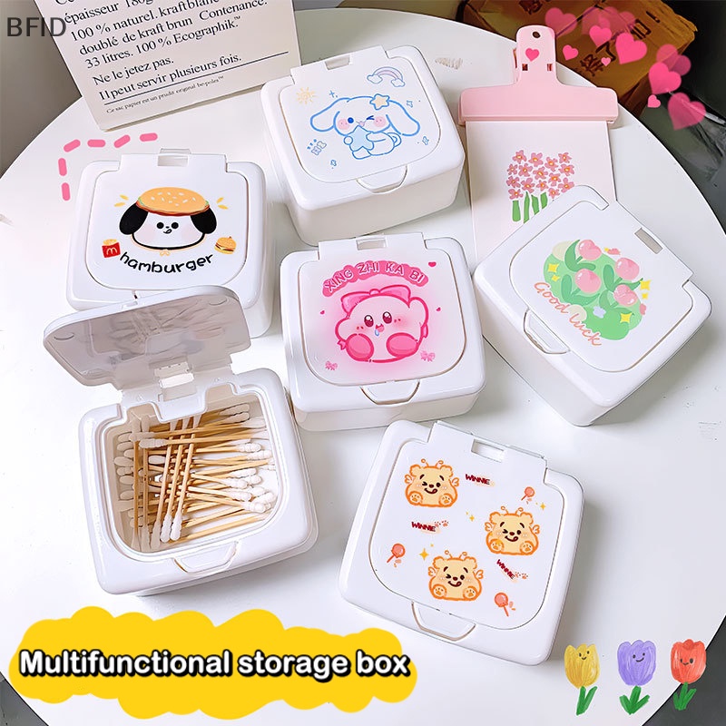 [BFID] Kawaii Sanrioed Desktop Storage Box Kotak Penyimpanan Kartun Cotton Swab Sundry Kotak Barang Kecil [ID]