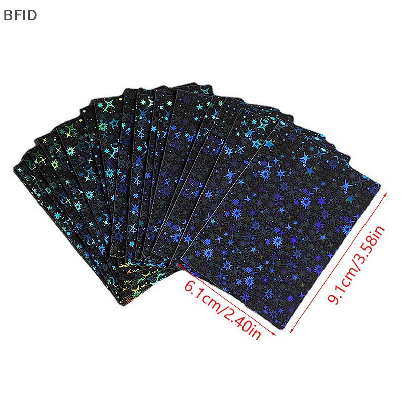 [BFID] 20lembar /pack Laser Glittery Star Card Photocard Sleeves Idol Photo Cards Tas Penyimpanan Pelindung Card Film [ID]