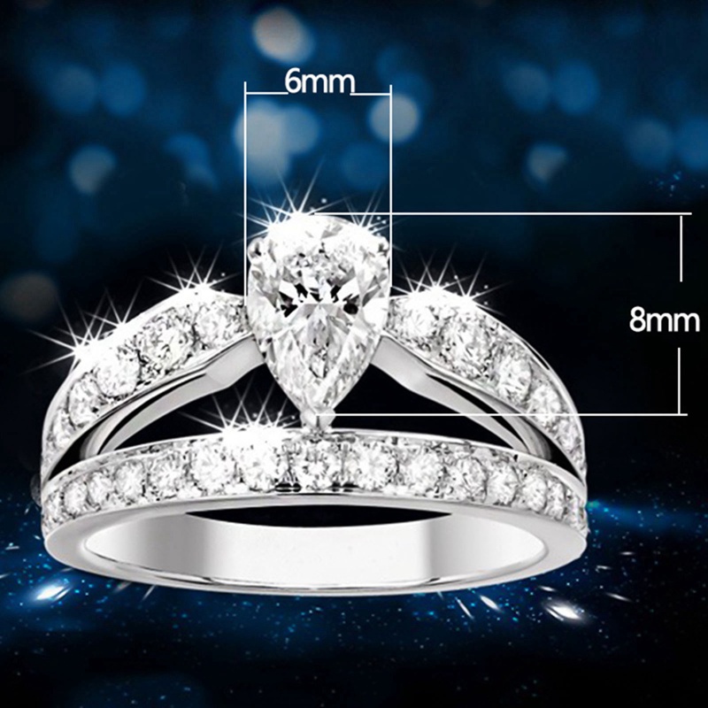 Cincin Band Cubic Zirconia Tetesan Air Yang Baru Didesain Untuk Wanita Fashion Perhiasan Pertunangan Pernikahan Briliant Cubic Zirconia Female Ring