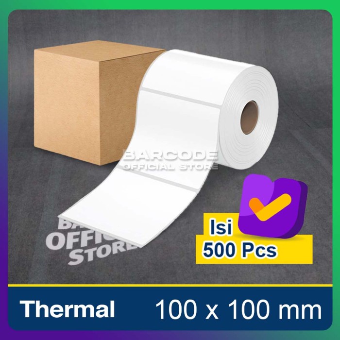 

Custom Paket Label Thermal 100x100 mm isi 500 Pcs ( DUS 100 Roll ) PST79