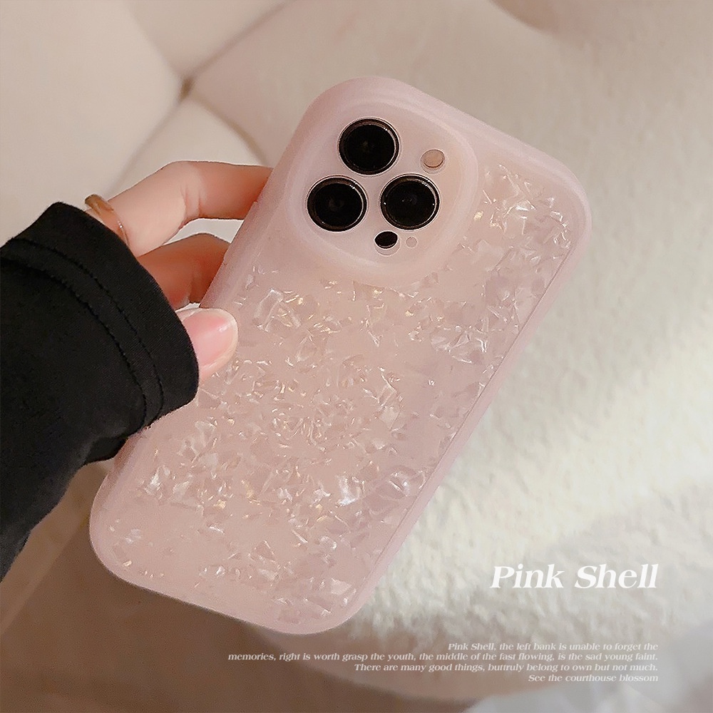 IPHONE Gadis Musim Panas Merah Muda Pola Kerang Perlindungan Penuh Casing Ponsel Cover Untuk Iphone7 8 PLUS X XR XS 11 12 13 14 MINI PRO MAX SE 2020 Soft Shell