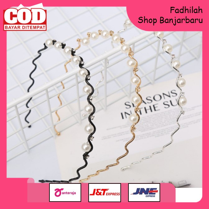 BANDO KOREA MUTIARA PREMIUM / BANDO PEREMPUAN MOTIF PEARL MUTIARA / HEADBAND BANDO WANITA DENGAN HIASAN MUTIARA | FADHILAH SHOP BJB