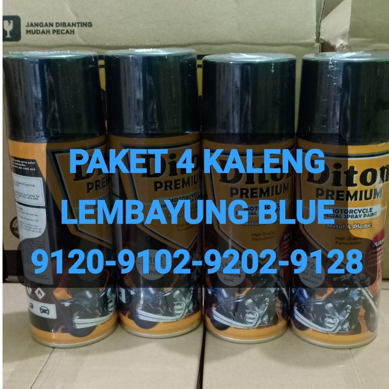 DITON PREMIUM PAKET LENGKAP WARNA LEMBAYUNG 4 PCS Pilok Cat Semprot Lembayung (Epoxy - Dasar Putih - Lembayung - Clear) 4pcs x 400ml