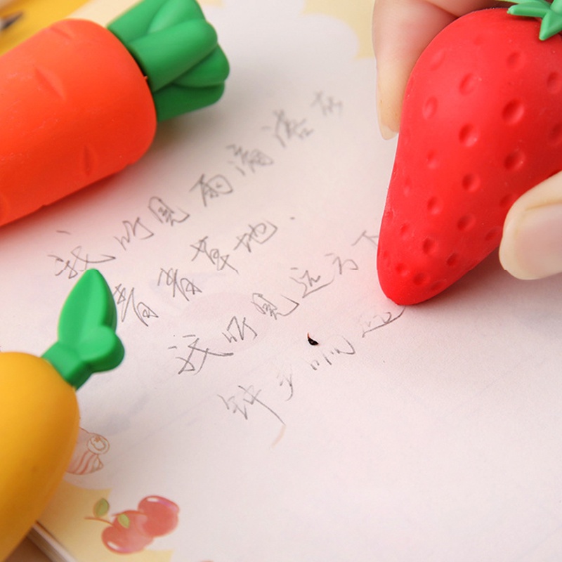 Penghapus Buah Kreatif/ Penghapus Bentuk Mangga Strawberry Oversize Tahan Lama/ Kawaii Stationery Perlengkapan Kantor Siswa Anak