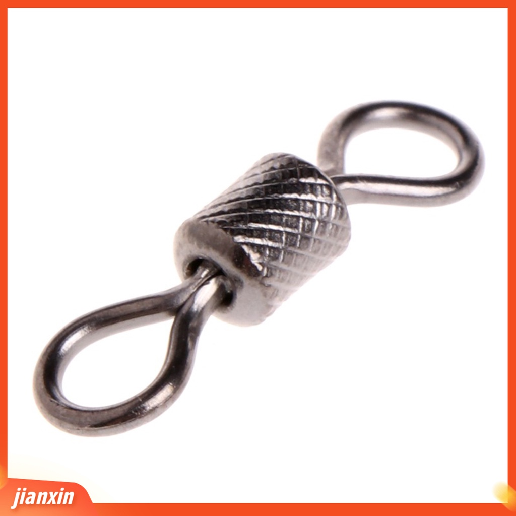 (In Stock) 50Pcs Barel Pancing Praktis Bantalan Aksesoris Tahan Korosi Kekerasan Tinggi Rolling Swivel Ring Untuk Outdoor