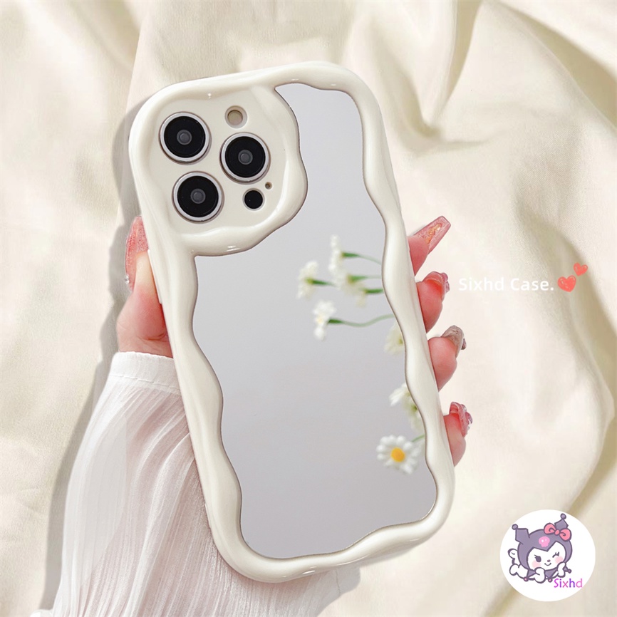 Realme C55 C53 C25Y C35 C33 C30 C25 C12 C11 C21Y C25s C15 C20A C3 9i 6i 5i 5 Narzo N53 N5 50A 50i Prime 9D Fashion Mirror Wave Edge Case Lembut Terang TPU Shockproof Cover