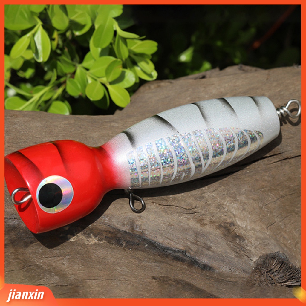 (In Stock) 17 cm /80g Oversize Mangkuk Mulut Warna-Warni Lukisan Lure Umpan 3D Mata Besar Laut Memancing Popper Kayu Umpan Palsu Perlengkapan Memancing