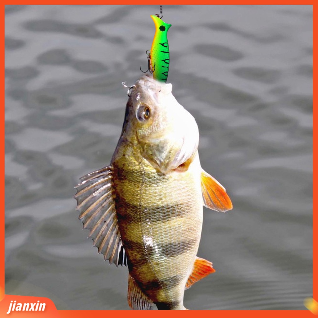 (In Stock) 12.5cm 20g Gelombang Climbing Lure Multicolor Ganda Tiga Kait Plastik Bionic Eye Fishing Lure Untuk Memancing