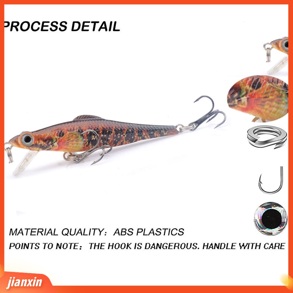 (In Stock) 6.9cm /5g Umpan Keras Simulasi 3D Fisheye Tajam Kait Bentuk Realistis Crankbait Warna Cerah Memancing Ringan Anti-escape Portabel Jerkbait Untuk Memancing Di Luar Ruangan