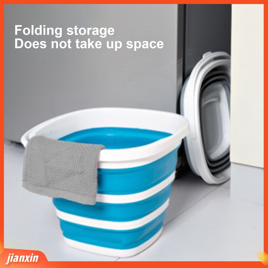 (In Stock) 10L Collapsible Bucket Trapezium Striped with Ergonomic Handle Bendable Great Load Bearing Angling Foldable Ember Pancing Kapasitas Besar Perlengkapan Rumah Tangga