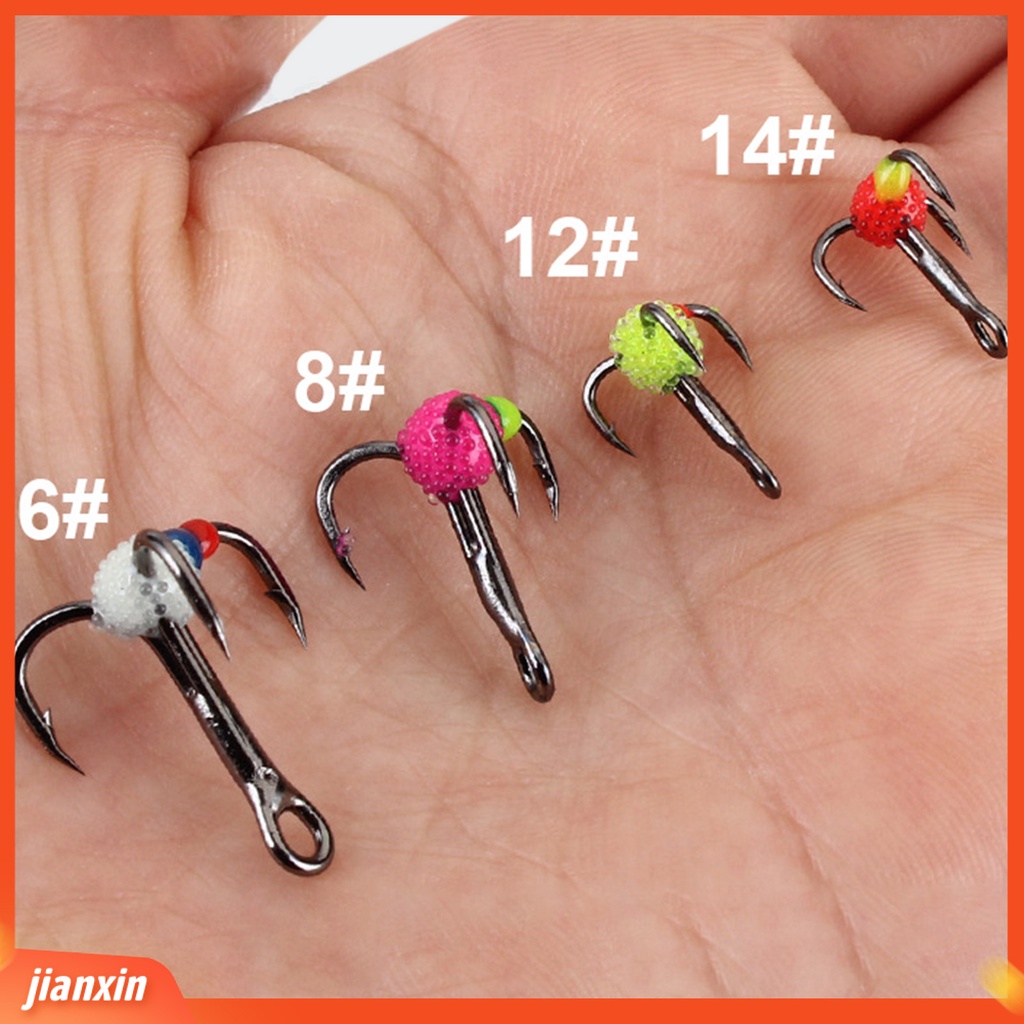 (In Stock) 5pcs Treble Hook Luminous Konstruksi Kuat Kait Ikan Treble Baja Karbon Untuk Pecinta Memancing