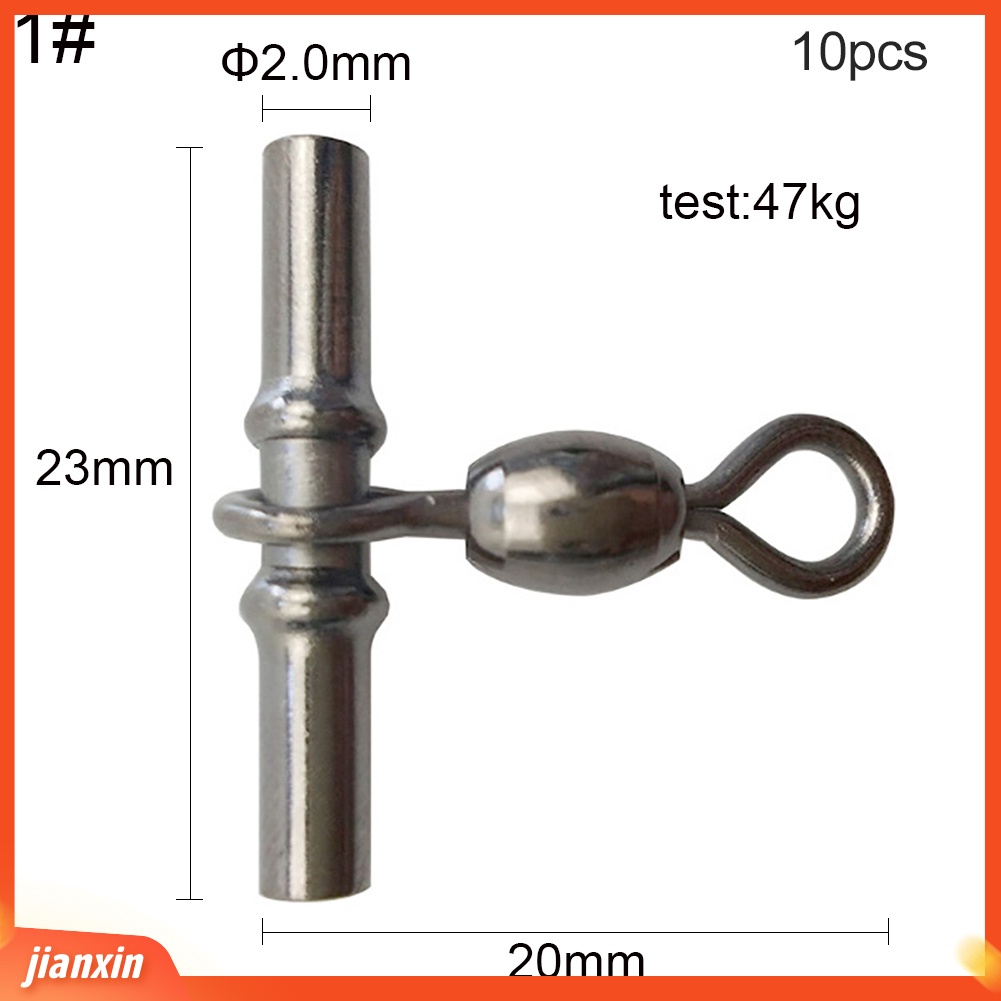 (In Stock) 10Pcs Crimp Pancing Putar Cross-line Crane Swivel Tackle Konektor Tembaga