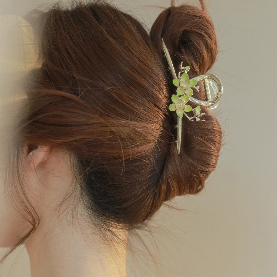 Korea Alloy Emas Bunga Rambut Klip Woman Fashion Ponytail Clip Hairpin Aksesoris Rambut