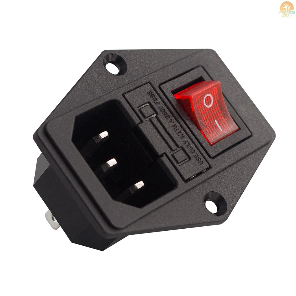 In Stock Aksesoris Printer 3D Power Supply Switch Socket 10A 250V Rocker Switch Dengan Kabel Sekring Colokan Tipe U Untuk Printer 3D