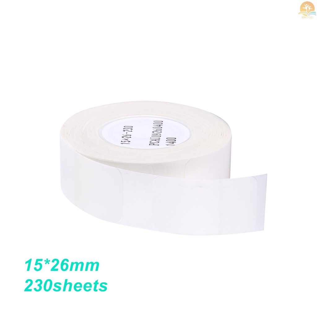 In Stock Thermal Printing Label Kertas Barcode Harga Size Nama Label Kosong Tahan Air Sobek 15*26mm 230lembar/roll Untuk Organizer Rumah Supermarket Store Catering