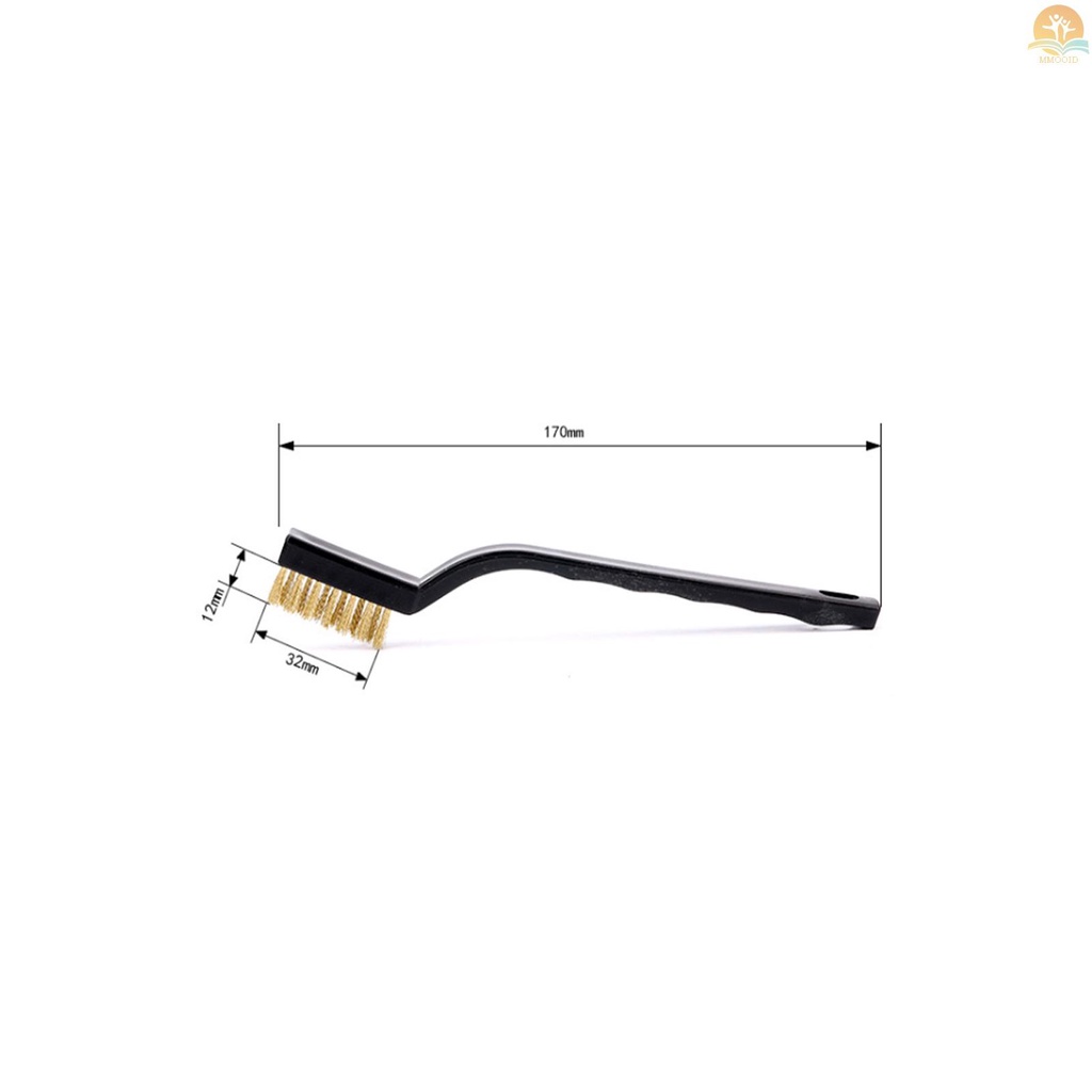 In Stock 3D Printer Parts &amp; Aksesoris Sikat Kawat Tembaga Kuningan Sikat Gores Dengan Pegangan Melengkung Untuk Nozzle Extruder Plat Hitam Pembersih Kusen Pintu Las Terak Dan Karat 12PCS