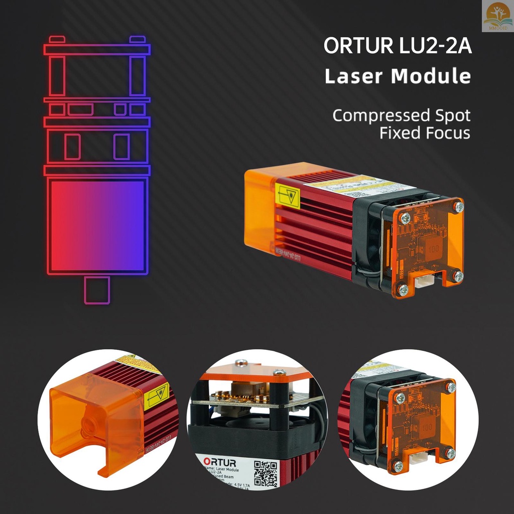 In Stock ORTUR LU2-2A Upgrade Modul Laser Tetap Fokus Presisi Tinggi Cocok Untuk Laser Master2 S2/Laser Master 2 Pro S2 Laser Engraver 24V