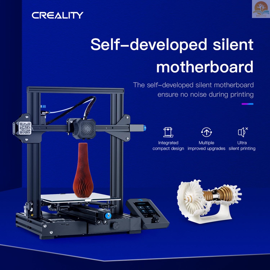 In Stock Creality 3D Ender-3 V2 3D Printer Kit Semua-Metal Struktur Terintegrasi Silent Mainboard Baru UI Display Screen Support Resume Printing 220*20*250mm Build Volume